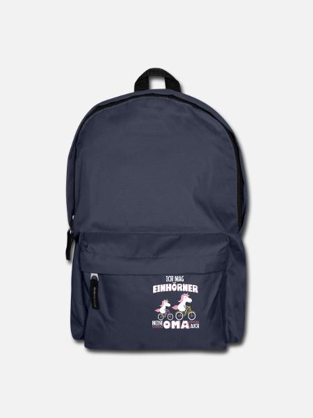 Einhorn - Meine Oma mag Einhörner - T-Shirt - Rucksack - Navy