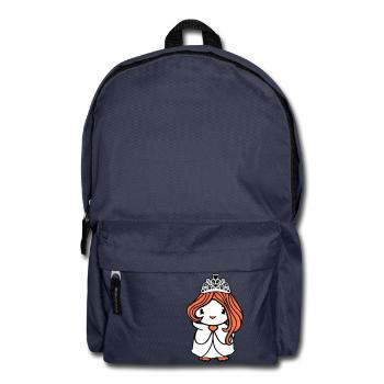Bird Princess Queen Lady Woman Dress Crown Cute - Backpack - navy - Front