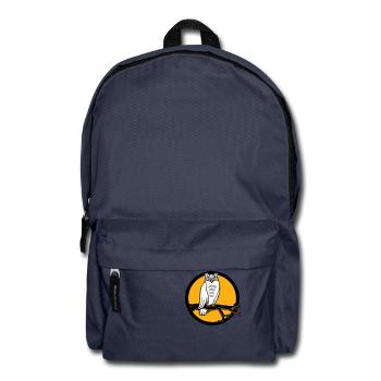 Owl Eagle Owl Branch Tree Forest Moon Night Full Moon Round - Backpack - navy - Front