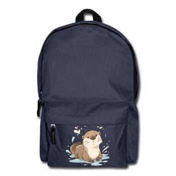 Cute kawaii otter – soothing nature animal - Backpack - navy - Front