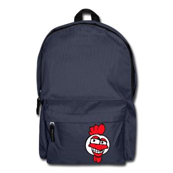 Huhn Vogel Hahn Chick Gockel grinsen Lustig Spaß - Rucksack - Navy - Vorne