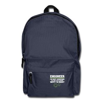 Engineer I'm Not Arguing Engineering - Rucksack - Navy - Vorne