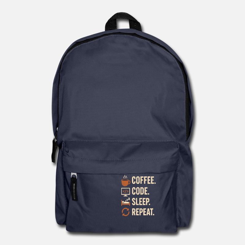 Geek-Coder-Routine – Kaffee, Code, Schlaf, mehr - Rucksack - Navy
