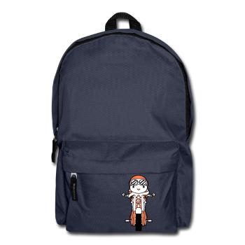Bird Motorcycle Riding Biker Motorcyclist Hobby - Backpack - navy - Front