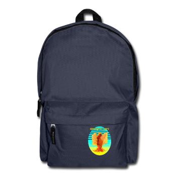 Leuchtend Orange Cyber Bird: Vogel der Glücklichen - Rucksack - Navy - Vorne