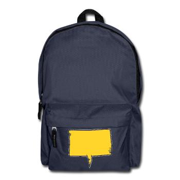 Eckige Sprechblase in Gelb used look - Rucksack - Navy - Vorne