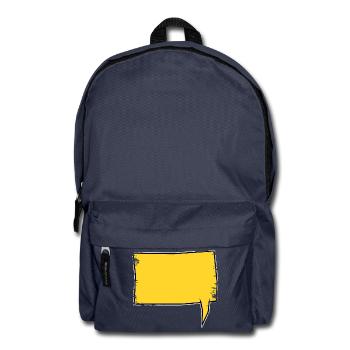 Eckige Sprechblase rechts in Gelb used look - Rucksack - Navy - Vorne