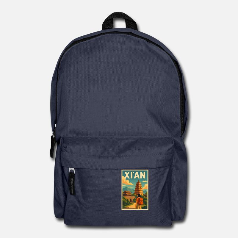 Xian Retro Poster Design - Rucksack - Navy