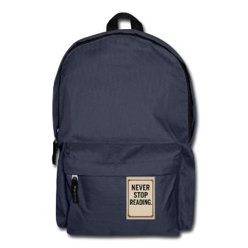 Hören Sie nie auf zu lesen - Rucksack - Navy - Vorne