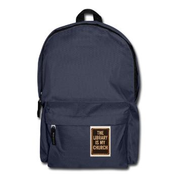 Die Bibliothek ist meine Kirche - Rucksack - Navy - Vorne