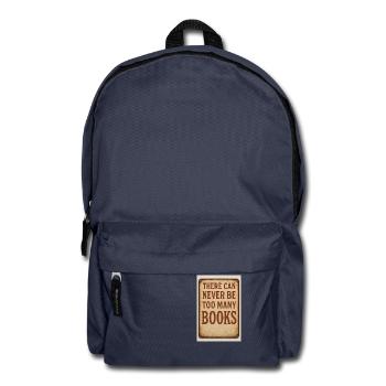 Es kann nie zu viele Bücher geben - Rucksack - Navy - Vorne