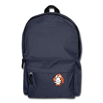 Vogel Dame Frau weiblich hübsches Gesicht Schleife - Rucksack - Navy - Vorne