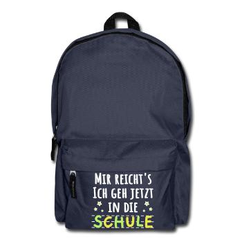Einschulung Schulanfänger lustiger Spruch - Rucksack - Navy - Vorne