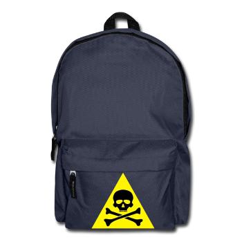 panneau danger tete de mort crane os - Sac à dos - bleu marine - Devant