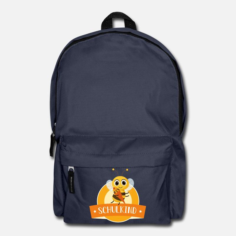 Schulkind fleißige Biene mit Zuckertüte (orange) - Rucksack - Navy