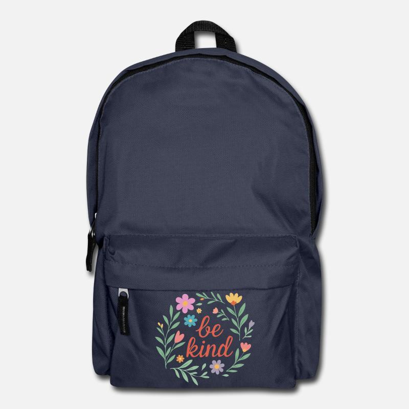 Sei freundlich Blumendesign - Rucksack - Navy