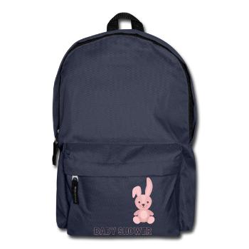 Baby Shower with Pink Bunny Design - Backpack - navy - Front