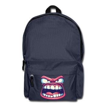 Rosa Gesicht mit seltsamem Blick und wütendem offenem Mund - Rucksack - Navy - Vorne