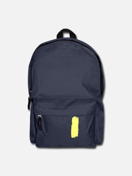 Gelber Strich durch die Mitte - Rucksack - Navy