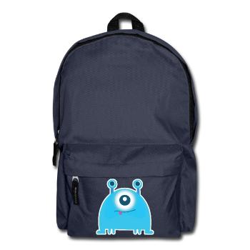Monstre borgne mignon | Drôle d’extraterrestre bleu Chibi - Sac à dos - bleu marine - Devant