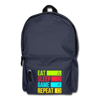 Eat Sleep Game Repeat - Backpack - navy - Front