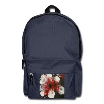 La fleur rouge et blanche donne à votre maison quelque chose d’unique - Sac à dos - bleu marine - Devant