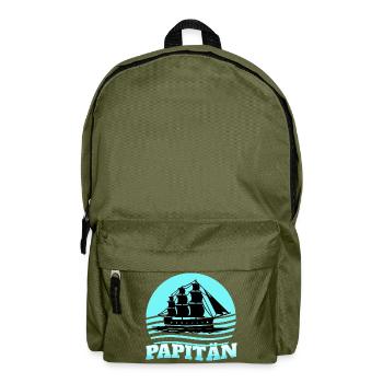 Papa Papitän Capitaine avec motif de navire - Sac à dos - vert olive - Devant