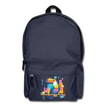 Colorful toucan on neon surfaces - Backpack - navy - Front