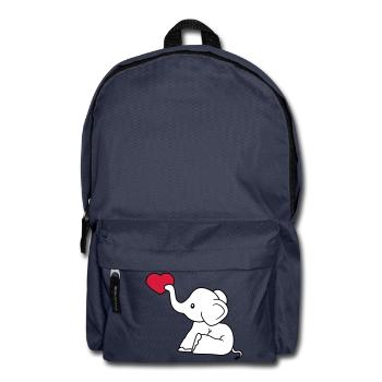 herz liebe schenken verliebt elefant sitzend suess - Rucksack - Navy - Vorne