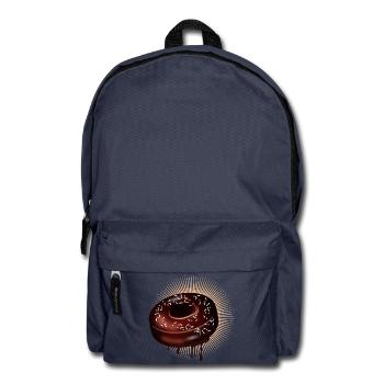 Schoko Donut Motiv mit Glasur und Streuseln - Rucksack - Navy - Vorne