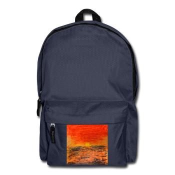Coucher de soleil rouge feu - Sac à dos - bleu marine - Devant
