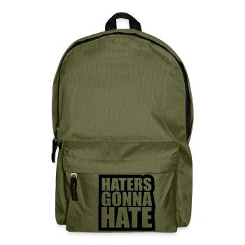 rahmen kontur cool haters gonna hate logo zeichen - Rucksack - Olivgrün - Vorne