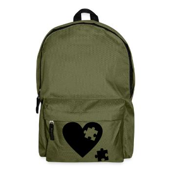 Herz Puzzle - Rucksack - Olivgrün - Vorne