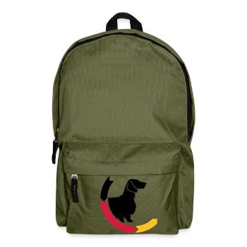 Dackel Langhaar 2 Deutschland 3c - Rucksack - Olivgrün - Vorne