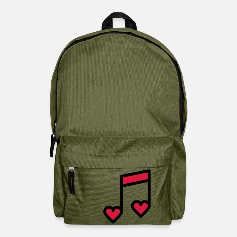 Note de musique romantique - Sac à dos - vert olive