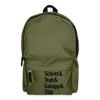 Schritt Trab Galopp und Tölt - Rucksack - Olivgrün - Vorne