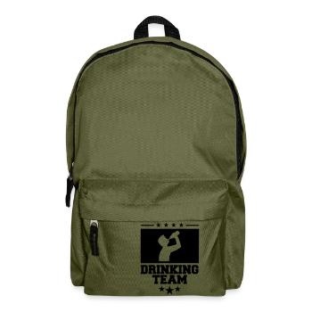 wappen cool logo text alkohol bier sau - Rucksack - Olivgrün - Vorne