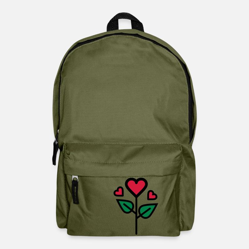 Valentinstags Rose in Herzform - Rucksack - Olivgrün