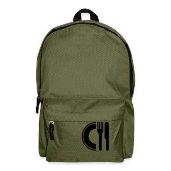 Löffel, Gabel und Teller - Rucksack - Olivgrün - Vorne
