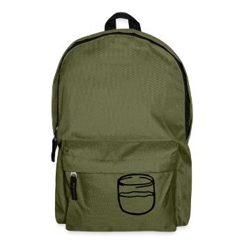 glas, glas halb voll, Glas gefüllt - Rucksack - Olivgrün - Vorne