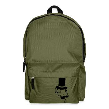 gesicht kopf herr sir gentlemen zylinder reich mon - Rucksack - Olivgrün - Vorne