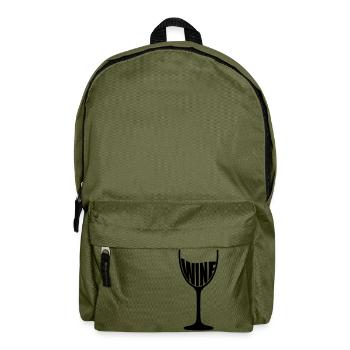 Weinglas Wein Wine Glas Weinchen Rotwein Rebe - Rucksack - Olivgrün - Vorne