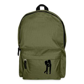 Pärchen küsst sich - Rucksack - Olivgrün - Vorne