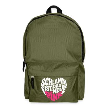 Schlamm ist das neue Pink (Farben änderbar) - Rucksack - Olivgrün - Vorne