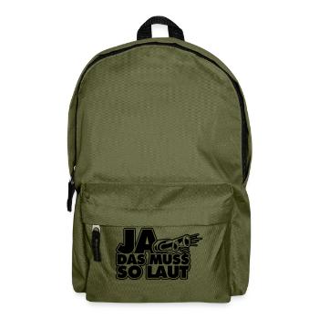 ja das muss so laut - Rucksack - Olivgrün - Vorne