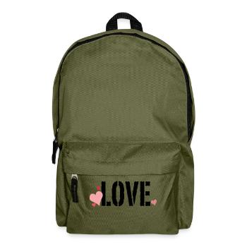Liebe Herzen Satz - Rucksack - Olivgrün - Vorne