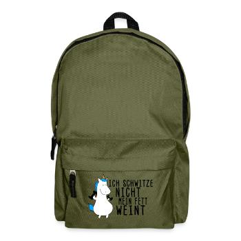 Ich schwitze nicht, mein Fett weint - Rucksack - Olivgrün - Vorne