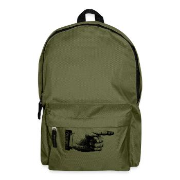 Finger zeigen - Rucksack - Olivgrün - Vorne