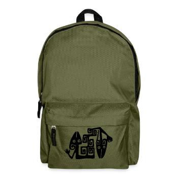 Lizard Illustration Ethno Style - Rucksack - Olivgrün - Vorne