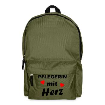 Pflegerin mit Herz - Rucksack - Olivgrün - Vorne